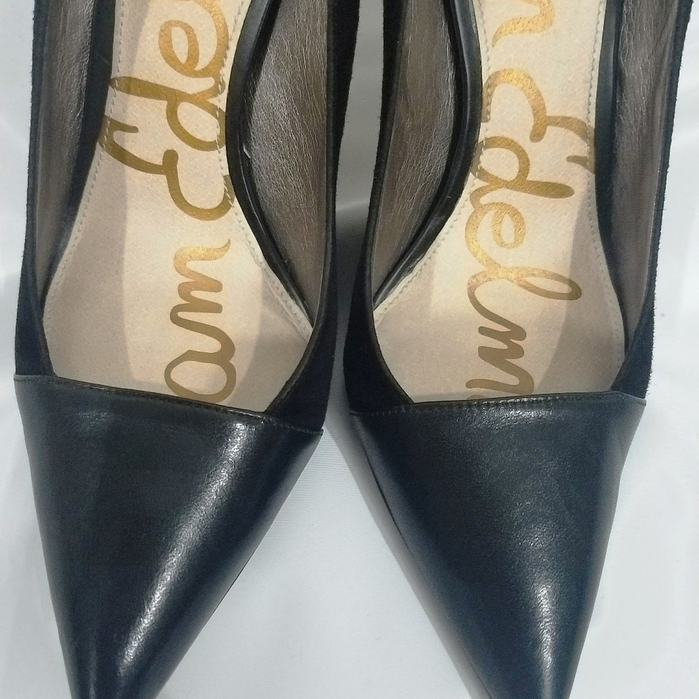 Sam Edelman Black Leather and Suede Pumps, Sz 9.5